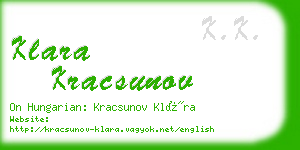 klara kracsunov business card